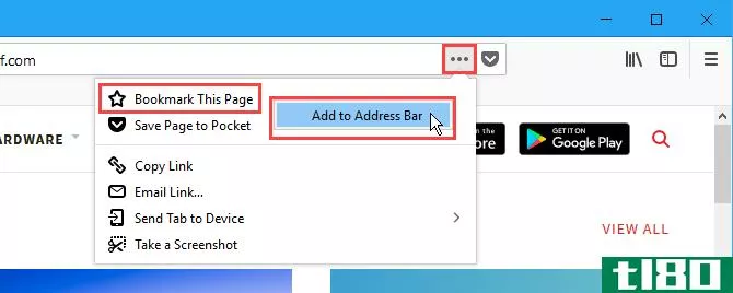 Add the star back to the address bar in Firefox