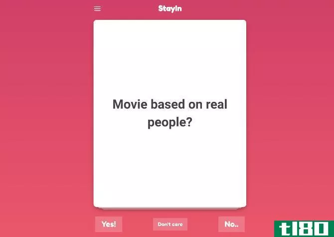 Find movies to watch quickly with StayIn and its Tinder-like questionnaire