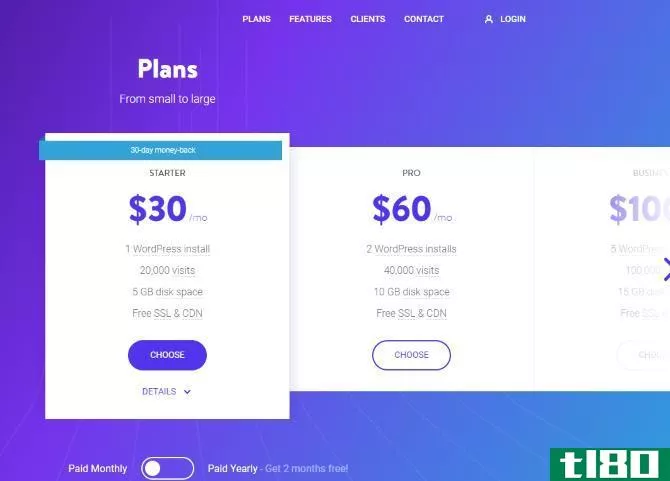 Browse payment plans with Kinsta