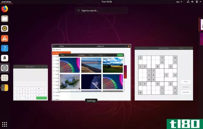 Ubuntu desktop displaying the activities overview