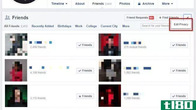 hiding Facebook friends list