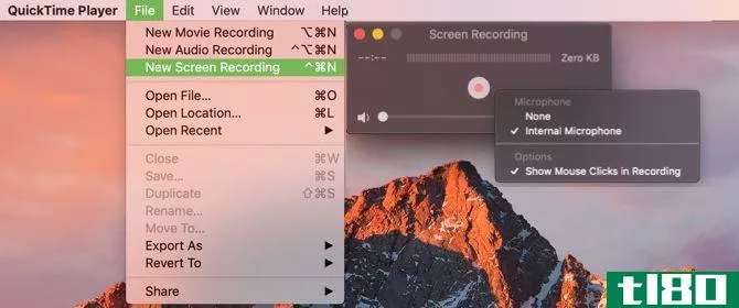 QuickTime Player Start New Screen Recording