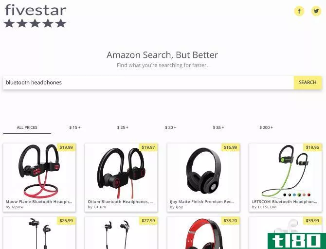 FiveStar is a minimalistic amazon search engine