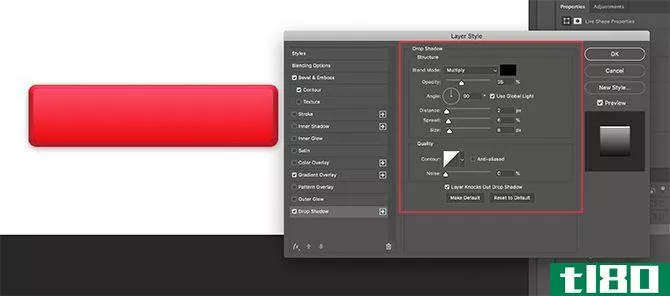 Apply Drop Shadow to Rectangle in Photoshop
