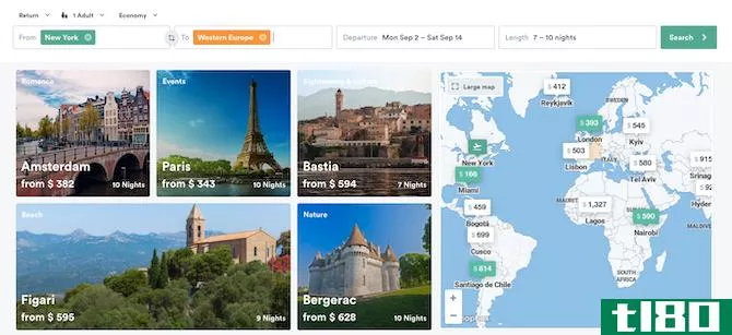 How to book cheap flights to Europe by selecting the whole region