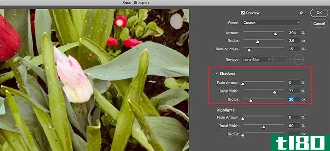 How to Sharpen Photos in Photoshop Shadows Settings