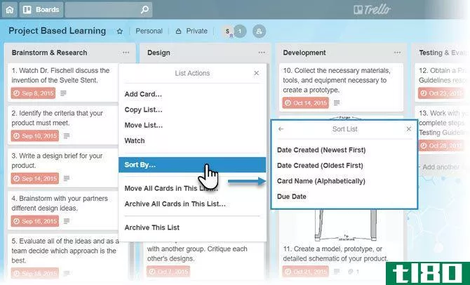 Sort Trello Cards with a Click