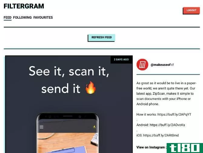 Filtergram lets you use Instagram without an account