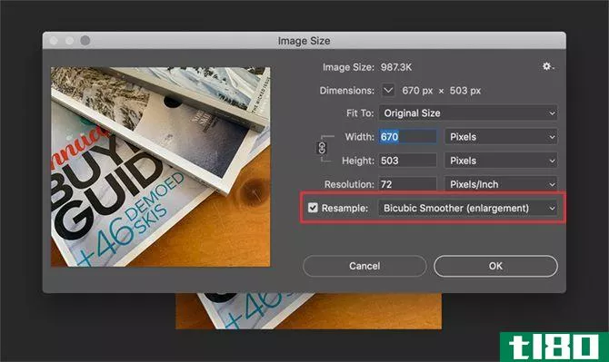 Photoshop Image Size Dialog Box Resample