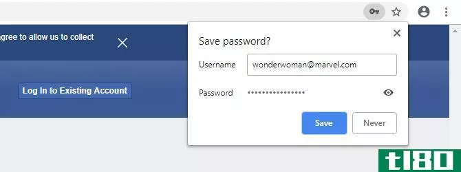 Chrome save password