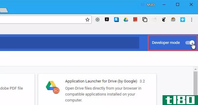 Enable the Developer mode on the Extensi*** page in Chrome