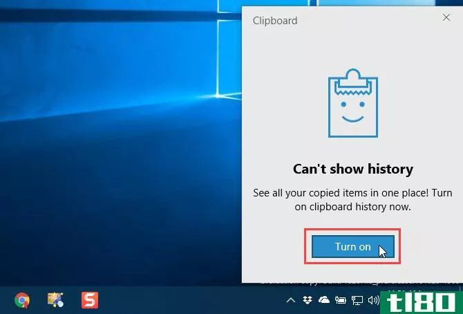 Enable Clipboard history on the clipboard in Windows 10