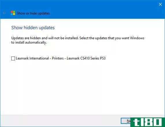 Windows 10 Show Hidden Updates