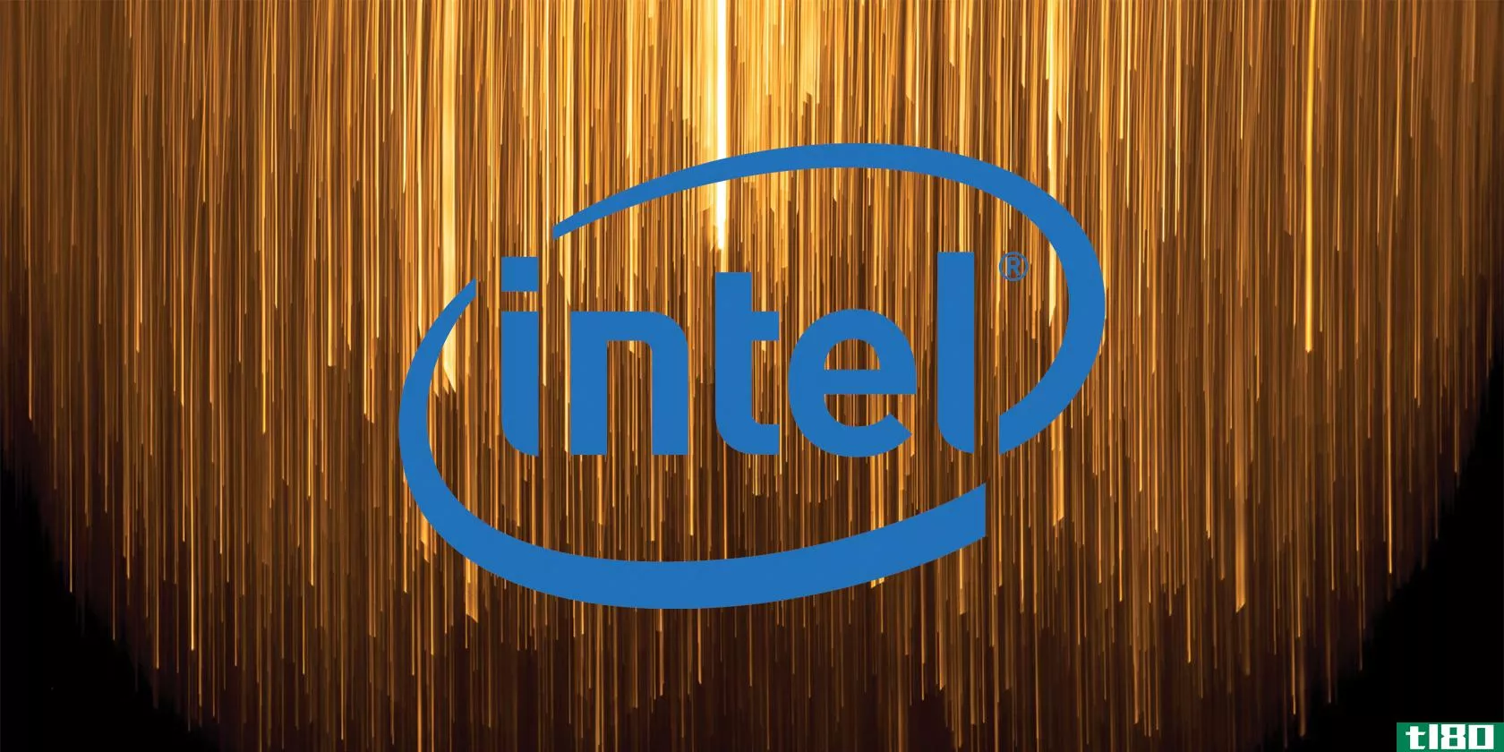 intel logo golden background
