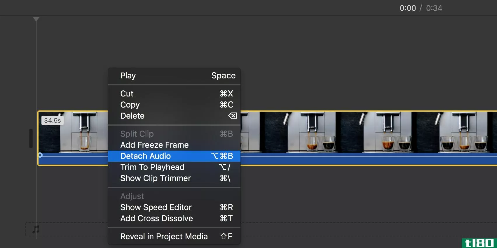 Detach the audio from a video on a Mac