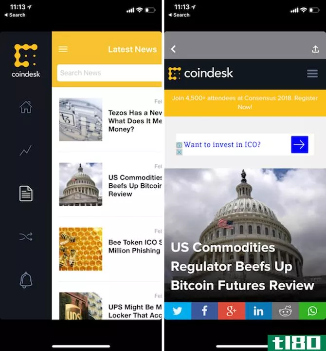 iPhone Cryptocurrency apps - coindesk