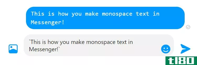 Monospace text in Facebook Messenger