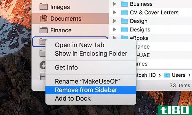 macOS Finder Sidebar Folder