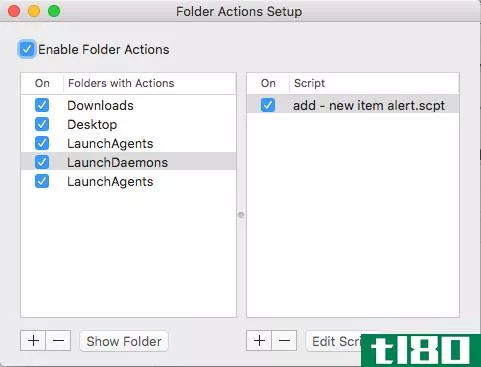 folder acti*** setup from the dialog window Mac