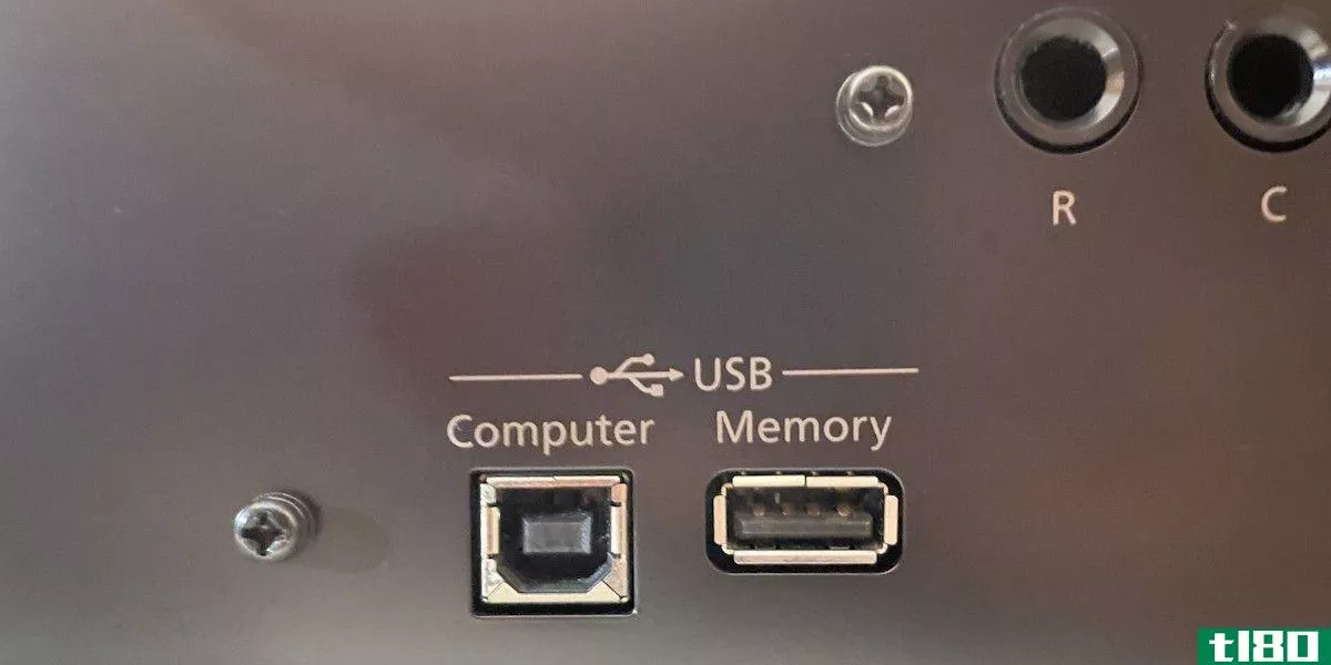 A USB type B output on a digital piano.