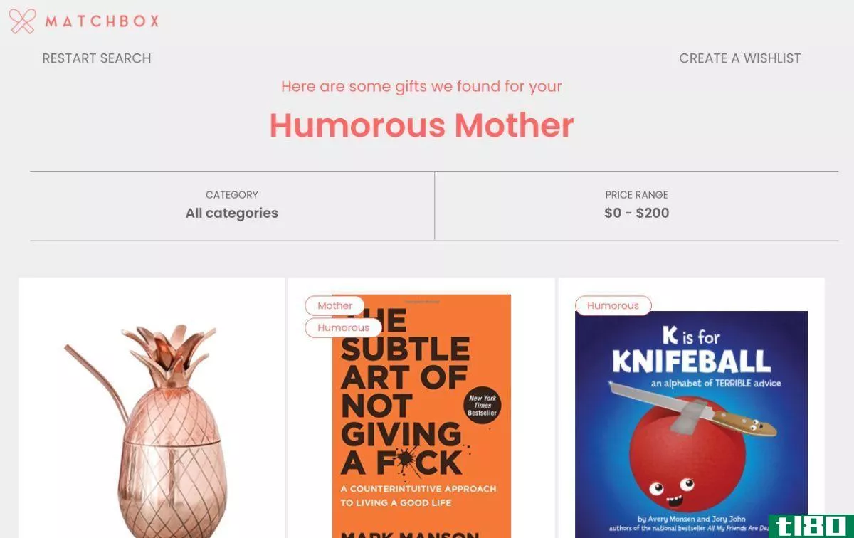 Matchbox recommends gifts based on who you're shopping for and their interests