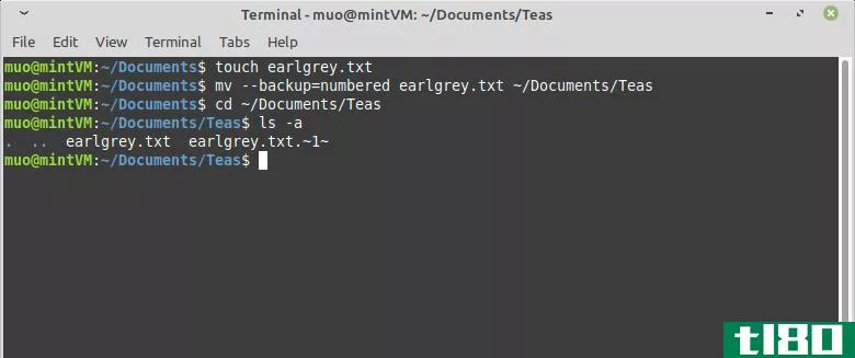 Using Mv Command With Backup Numbered Option