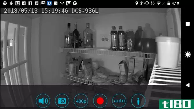 WiFi cameras - pantry shelf camera view