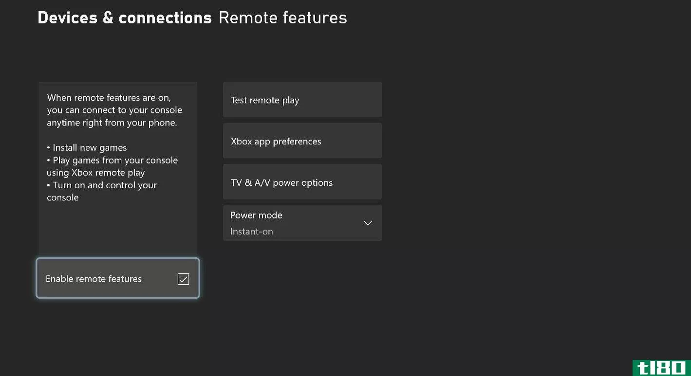 Xbox series X Test Remote Play Menu