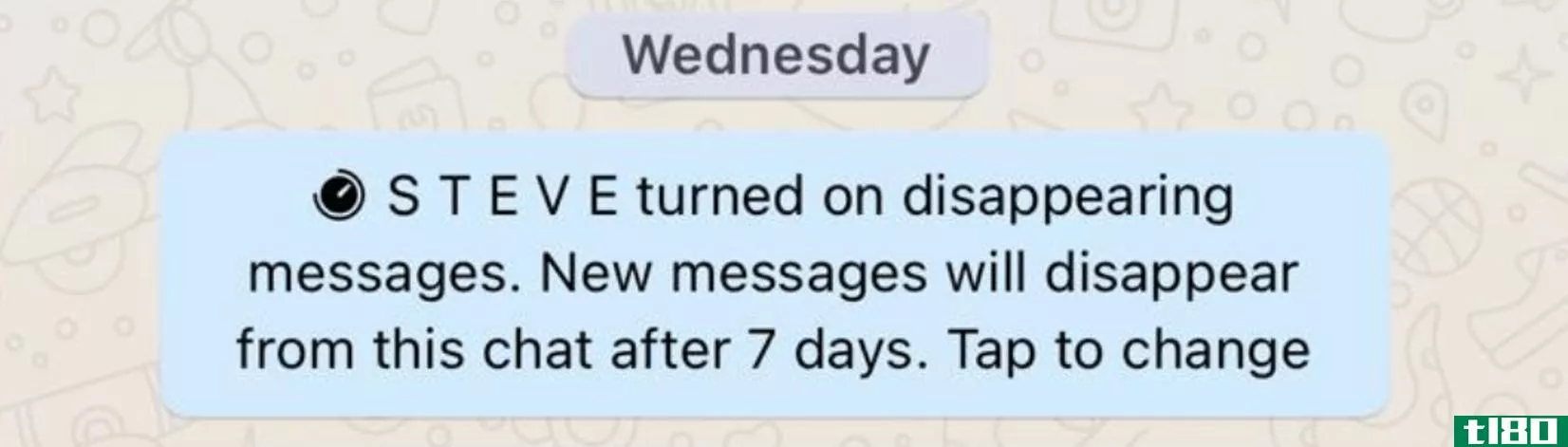 User notification WhatsApp disappearing messages