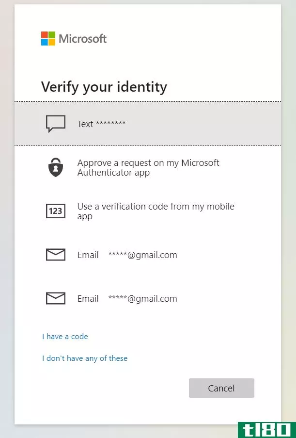 Verifying identity screen