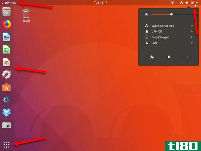 GNOME (Ubuntu) desktop in Ubuntu 17.10