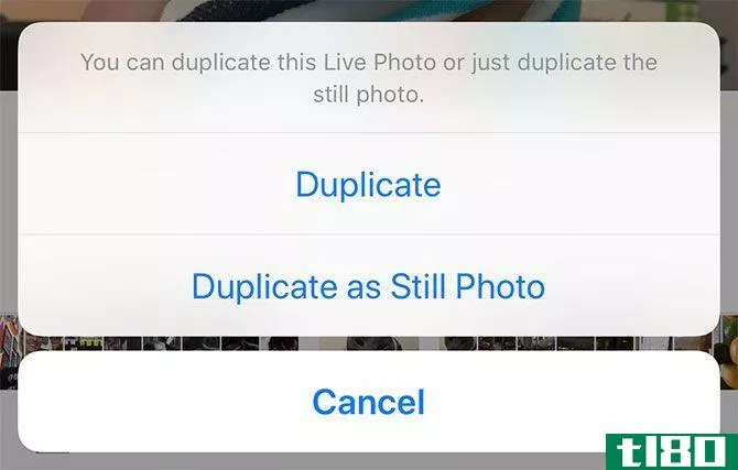 iphone photo editing - Duplicate Still Photo on iOS