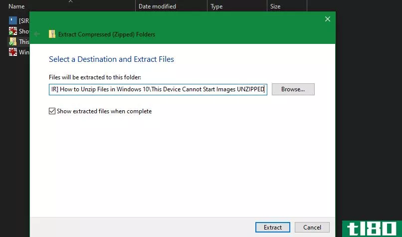 Windows Unzip Files Extract Menu