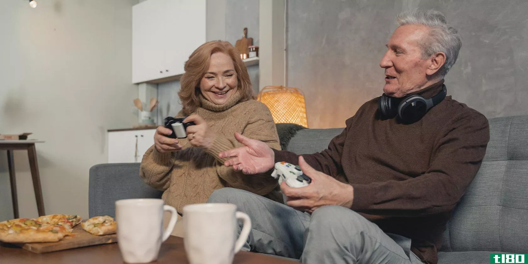older couple gaming