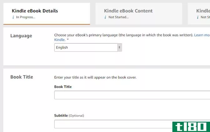 Kindle ebook details screen