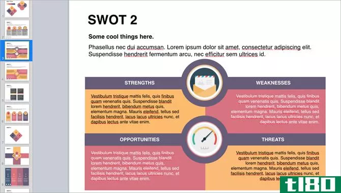 SWOT template Keynote
