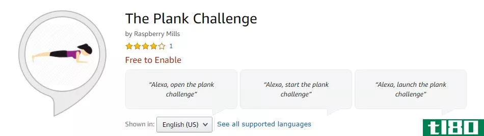 the plank challenge alexa skill