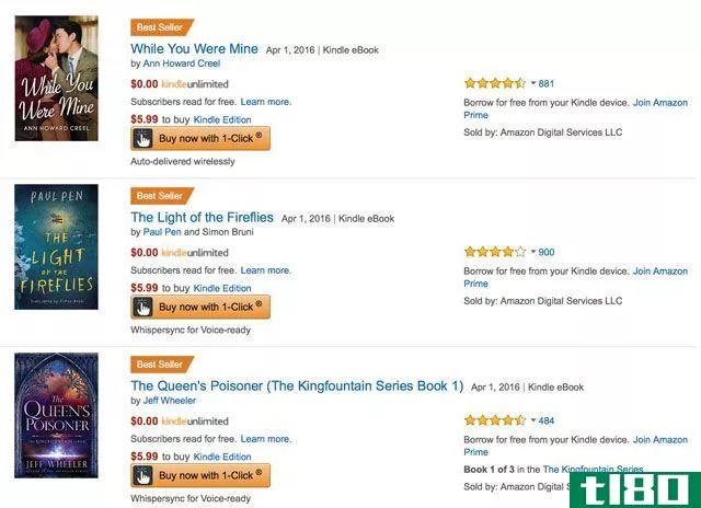 List of Amazon Kindle books