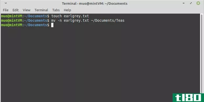 Using Mv Command With -N Option