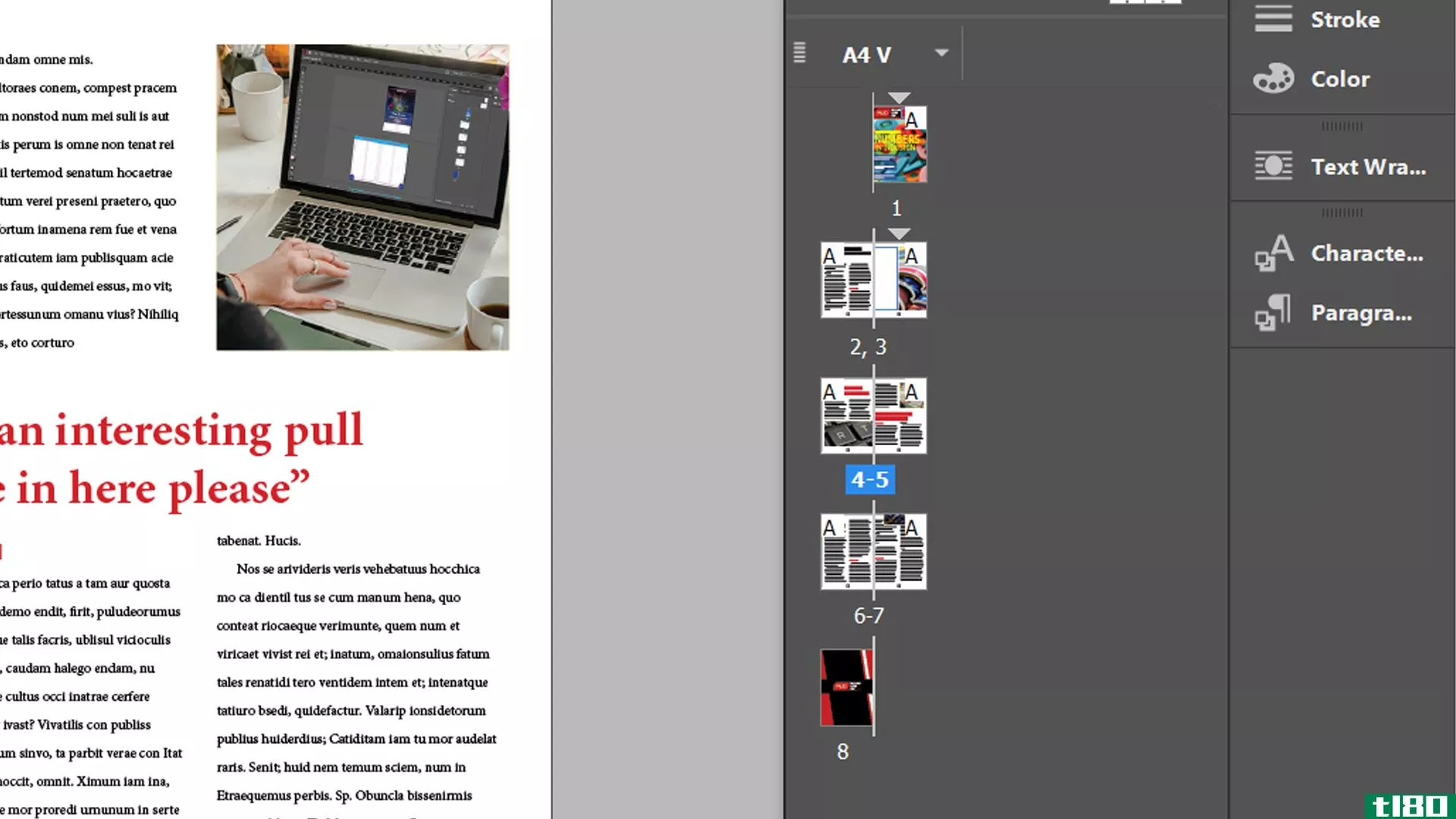 Indesign default page order