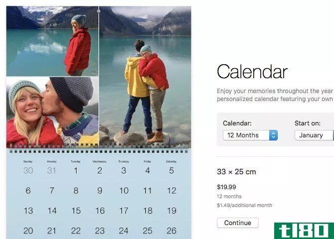 Photo Library Mac - create calendars
