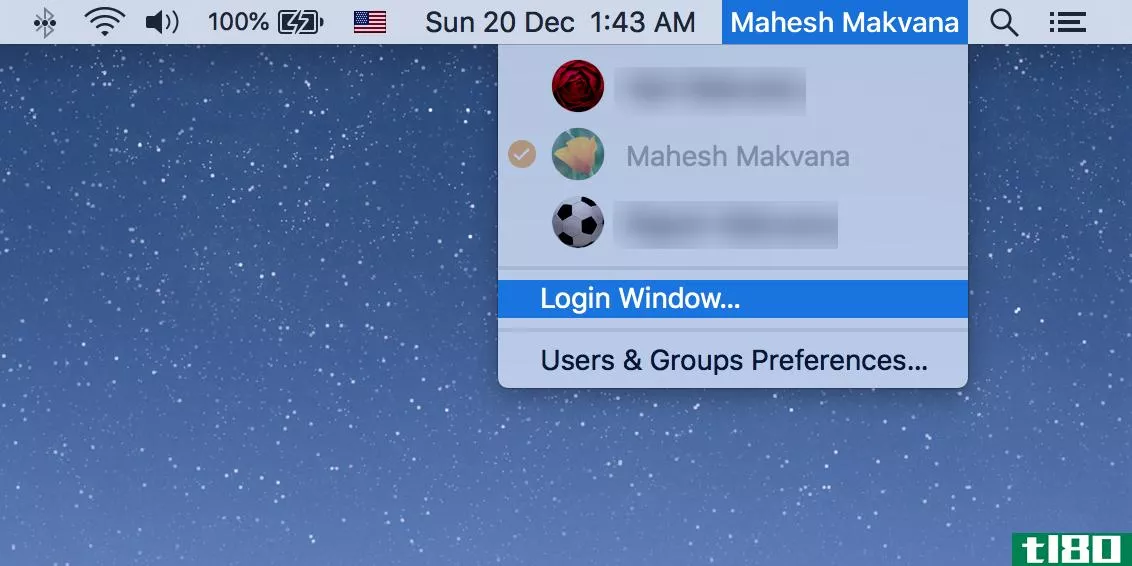 Lock a Mac using fast user switching