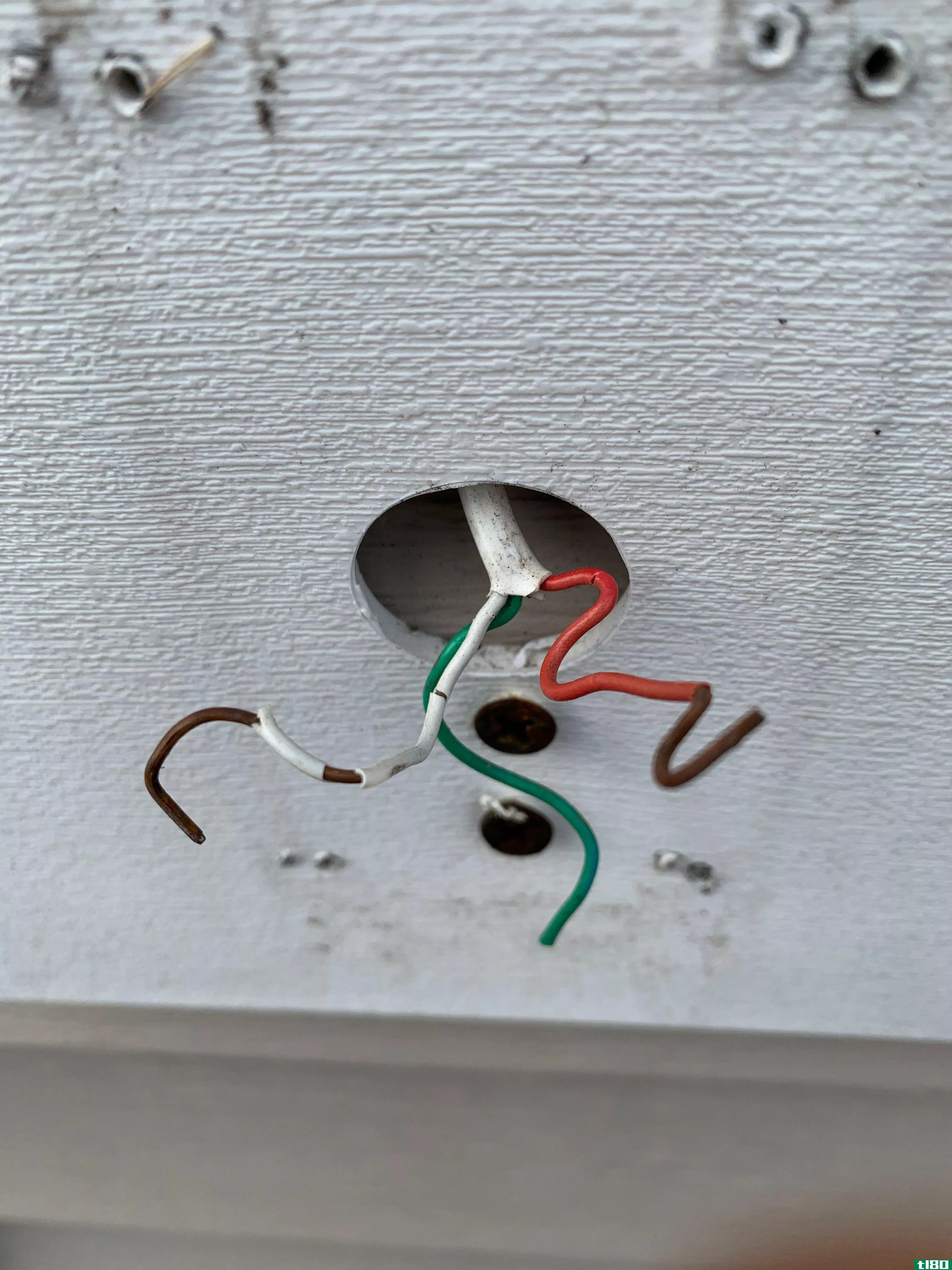 Exposed doorbell wiring