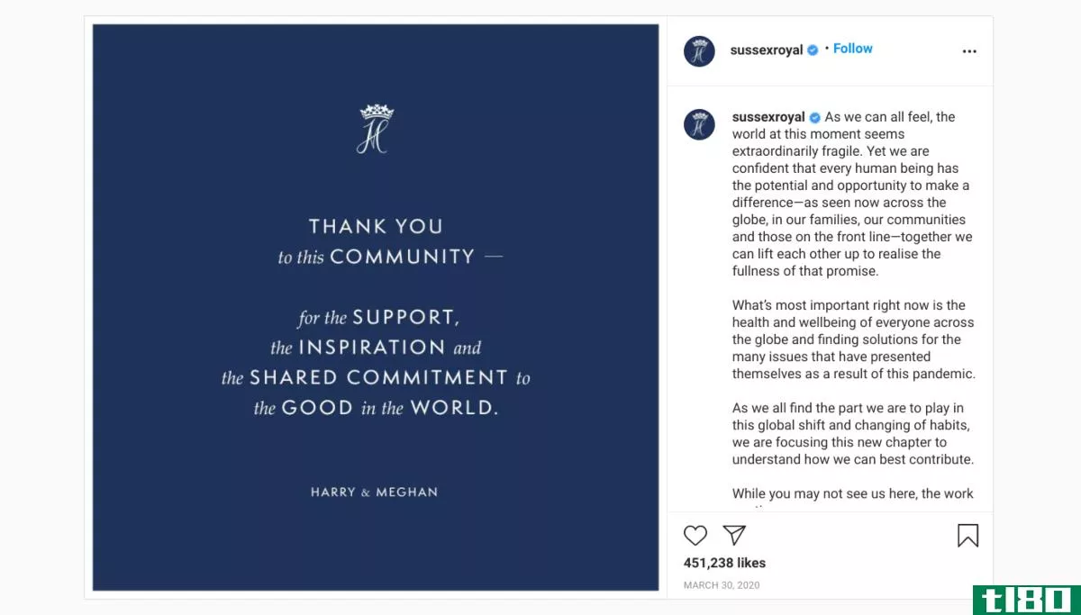 prince harry and meghan markle instagram post