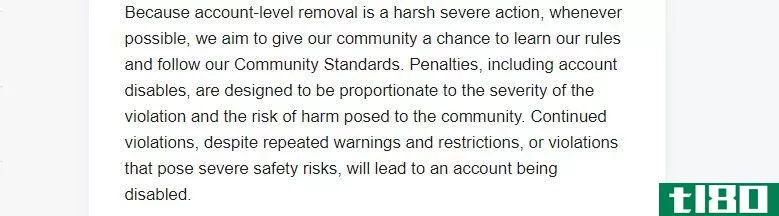 Facebook on removing accounts