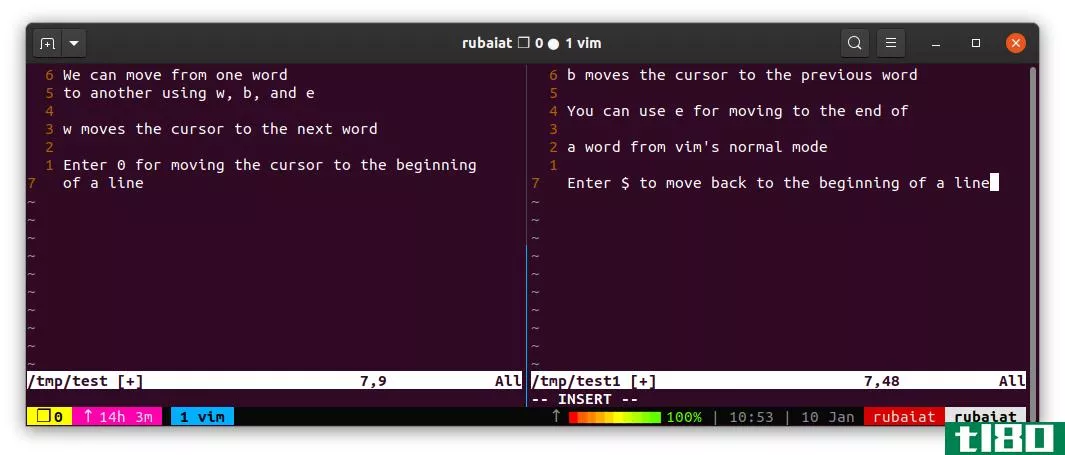 Navigating Vim Using Words