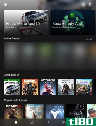 Xbox App iOS Homepage
