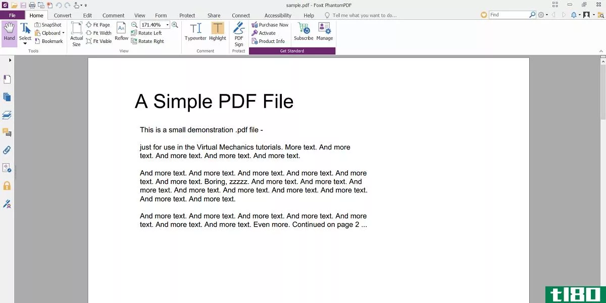 Screenshot of Foxit Phantom PDF 