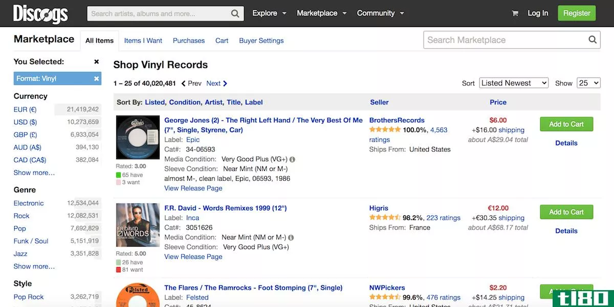 discogs marketplace for vinyl records
