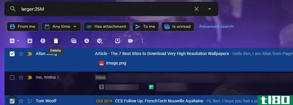 Gmail Delete Large Messages